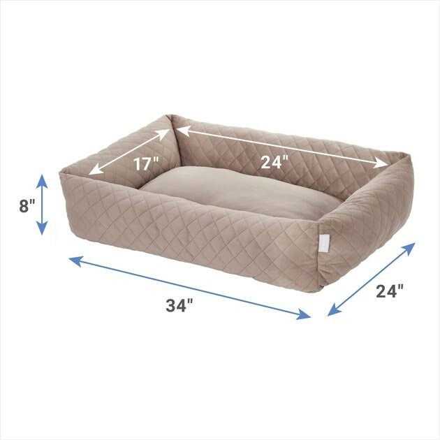 Velvet Rectangular Bolster Cat Dog Bed G1589