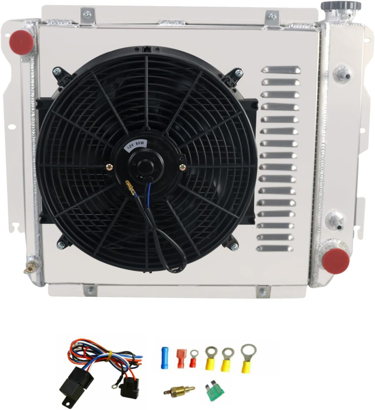 4 Row Core Radiator with Fan Shroud and Relay C3386