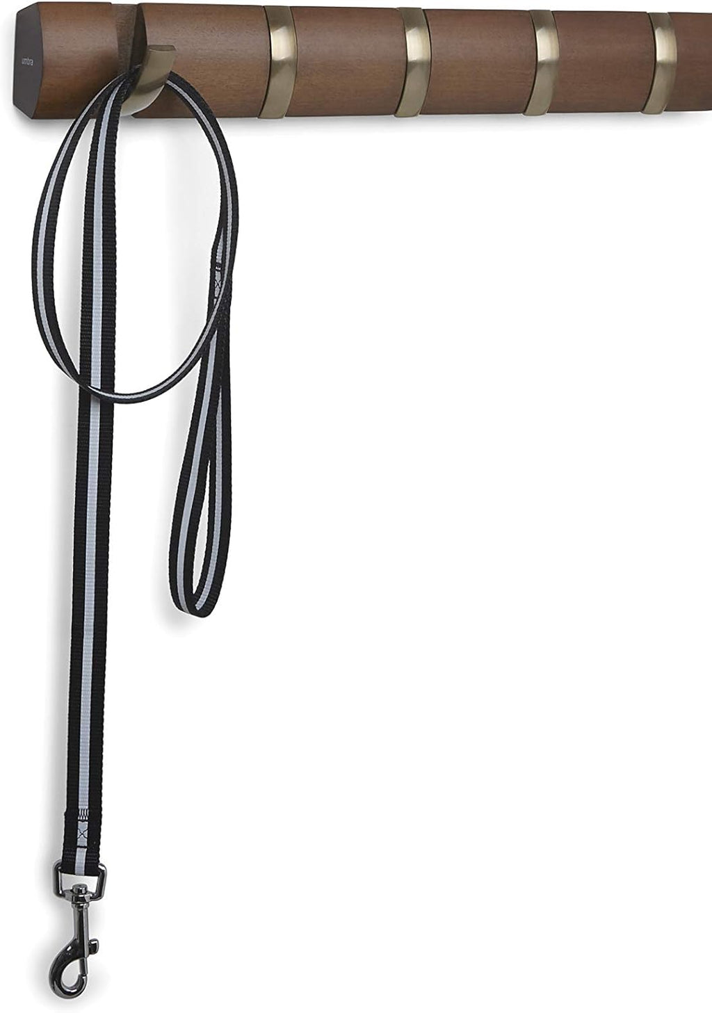 Natural/Nickel Wall Mounted Floating Rack with Retractable Hooks E806286