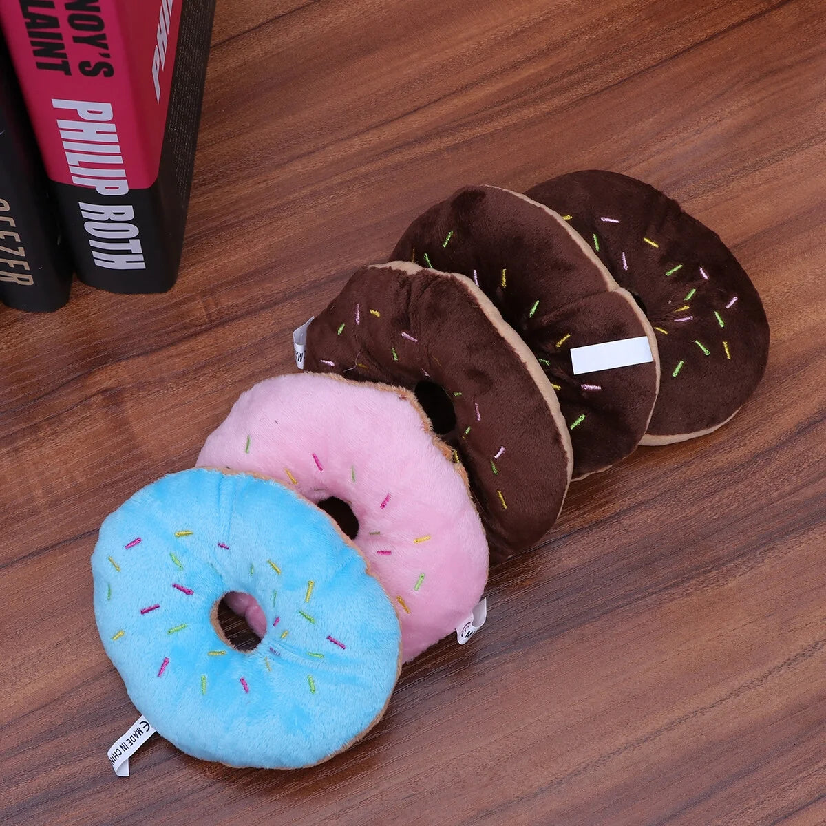 Squeaky Plush Donut Dog Toy M6463