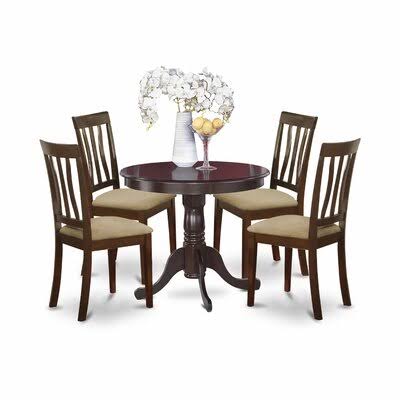 Solid Wood Dining Set Cappuccino 3 Pieces V5366