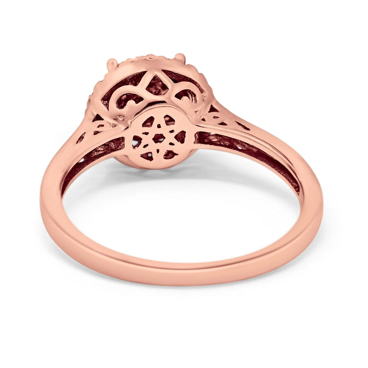 14K Rose Gold Diamond Engagement Ring Size 5 A7002