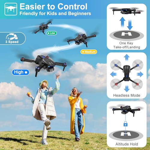 Foldable FPV Drone with 1080P HD Camera, 2 Batteries V363