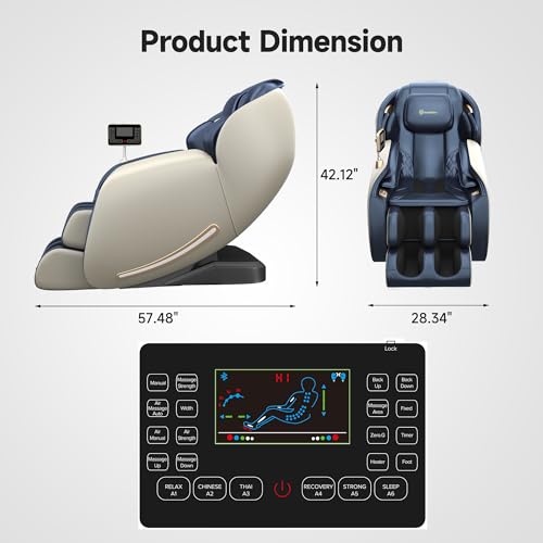 Brown Full Body Zero Gravity SL-Track Shiatsu Massage Recliner Chair O162528
