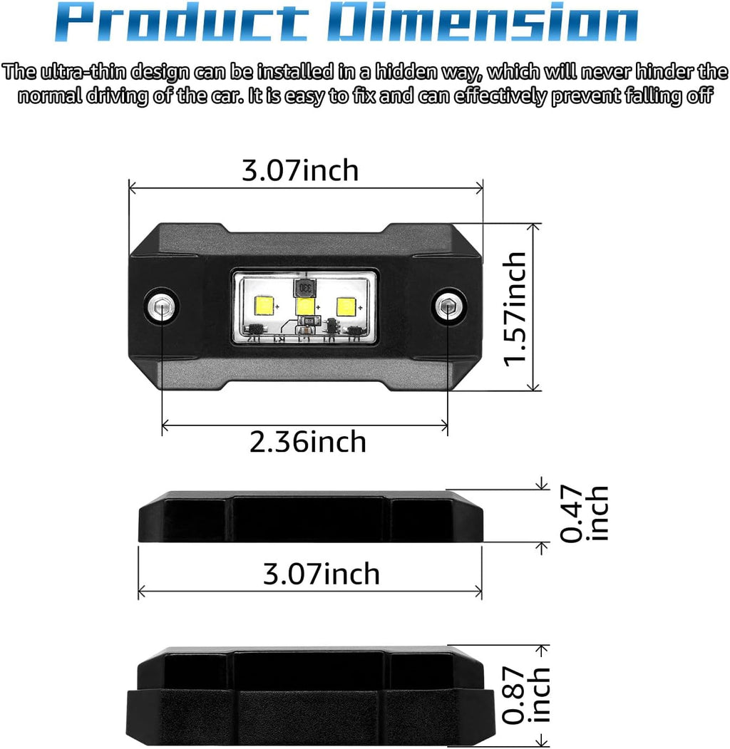 White 8 Pod Waterproof LED Rock Lights H79287