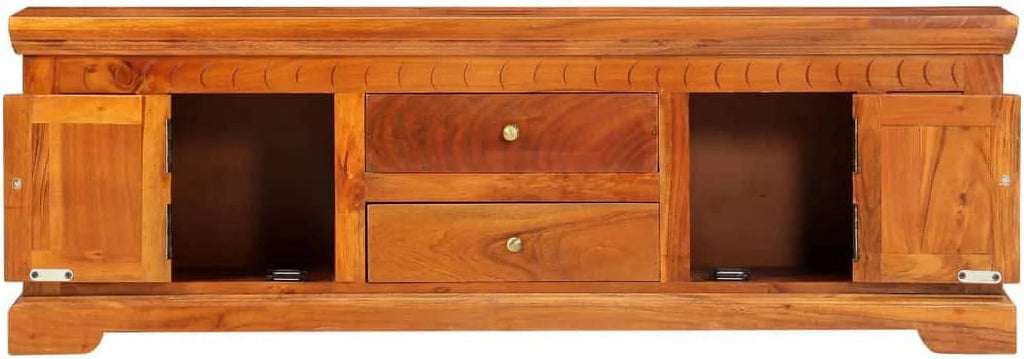 46.8" Solid Acacia Wood TV Stand with Storage Z8095