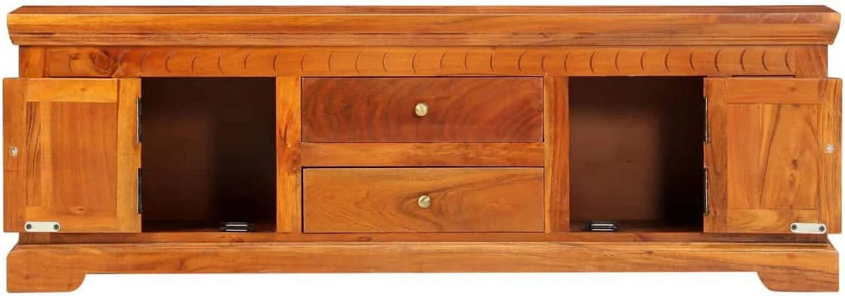 46.8" Solid Acacia Wood TV Stand with Storage Z8095