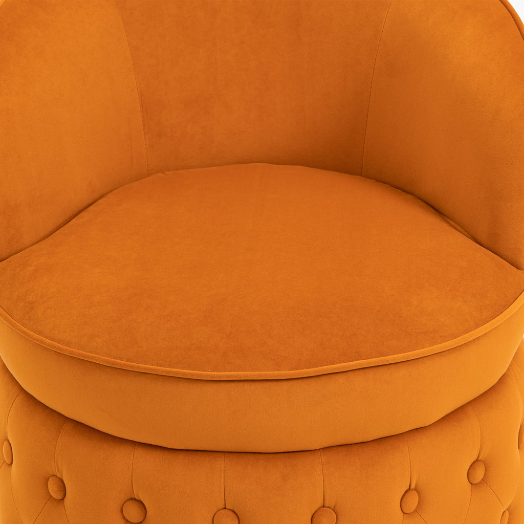 Swivel Cuddle Barrel Accent Sofa Chairs with Wide Upholstered Fluffy Velvet Fabric Chair Q35145