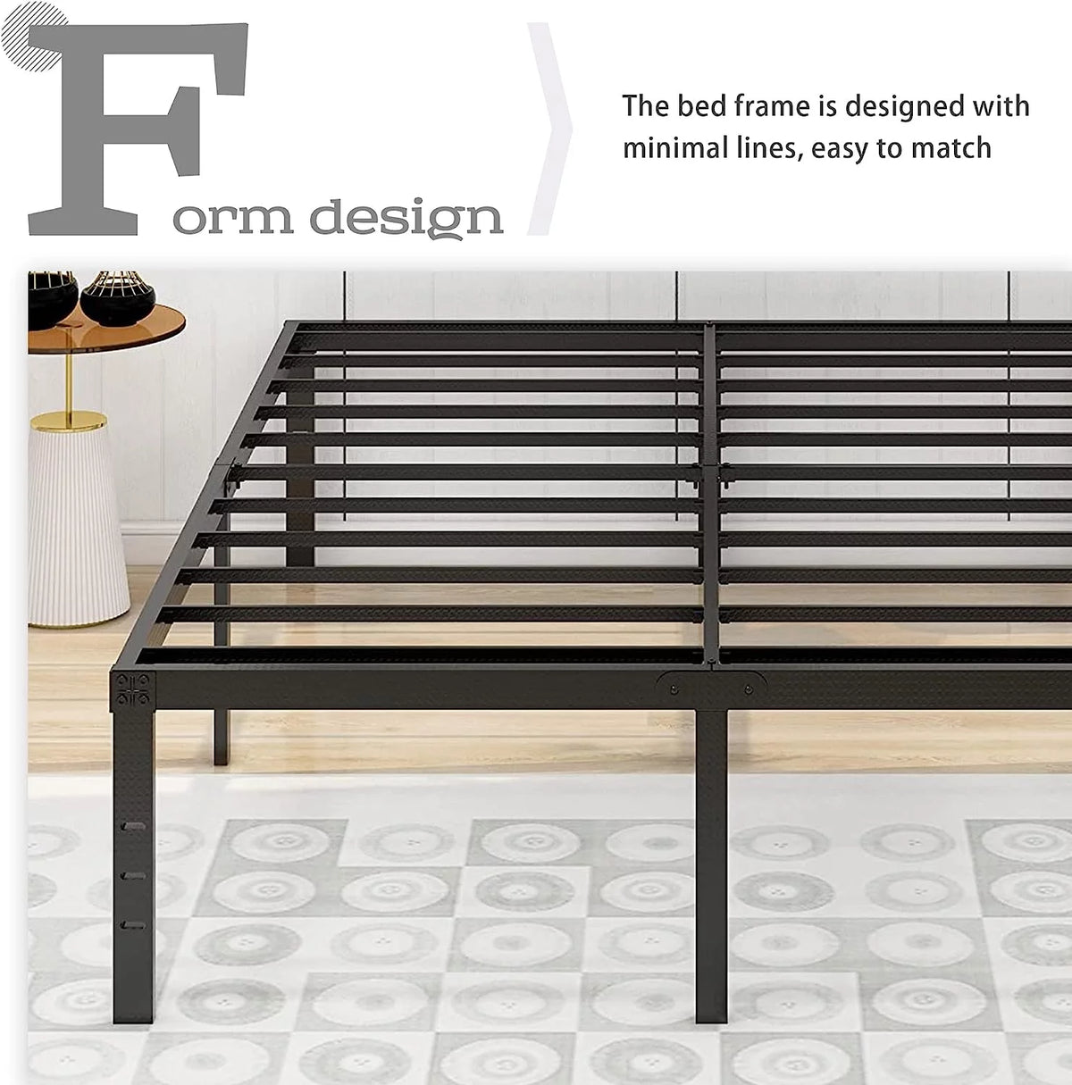 14 Inch Metal Platform King Bed Frame M426