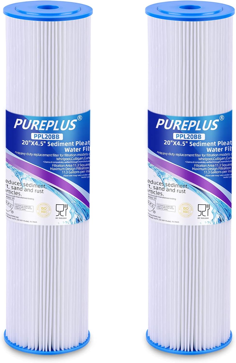 20 x 4.5 Pleated Sediment Filter Replacement Cartridge, 2 Pack Y6526