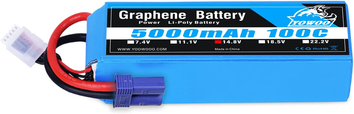 4S Graphene Lipo Battery 14.8V 5000mAh 100C EC5 Plug X101607
