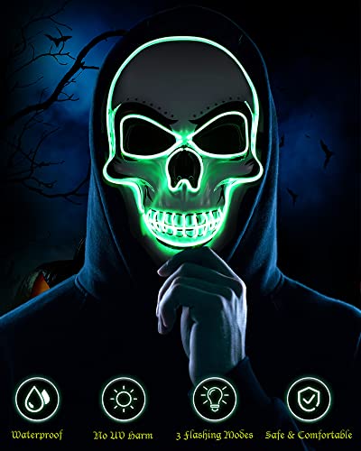 4 Pcs LED Light up Skull Mask K6723