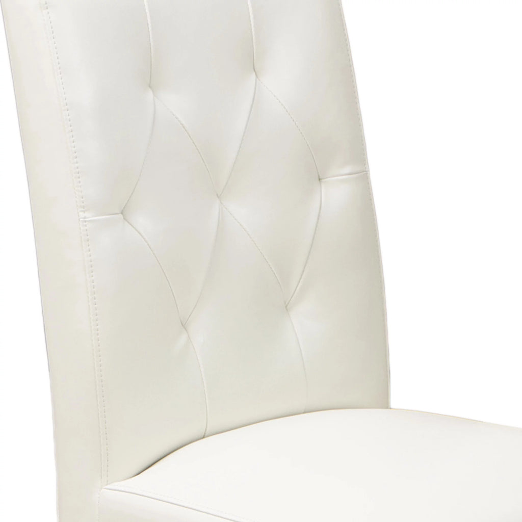 Ivory Bonded Leather Dining Chair Set of 2 N332263