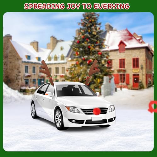 Car Reindeer Antler and Nose Kit Decoration Set V6752