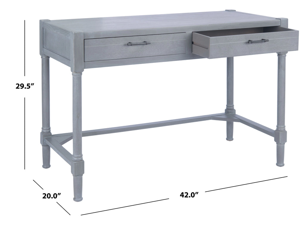 White Washed Grey 2-Drawer Writing Desk A34406