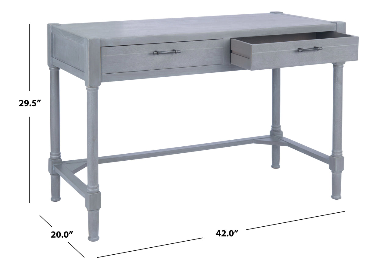 White Washed Grey 2-Drawer Writing Desk A34406