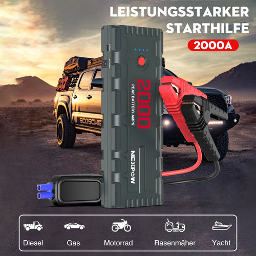 2000A Peak 18000mAh 12V Car Jump Starter with LED Light G800134