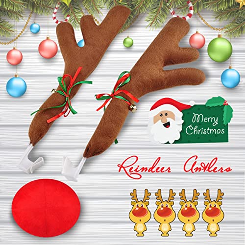 Car Reindeer Antler and Nose Kit Decoration Set V6752