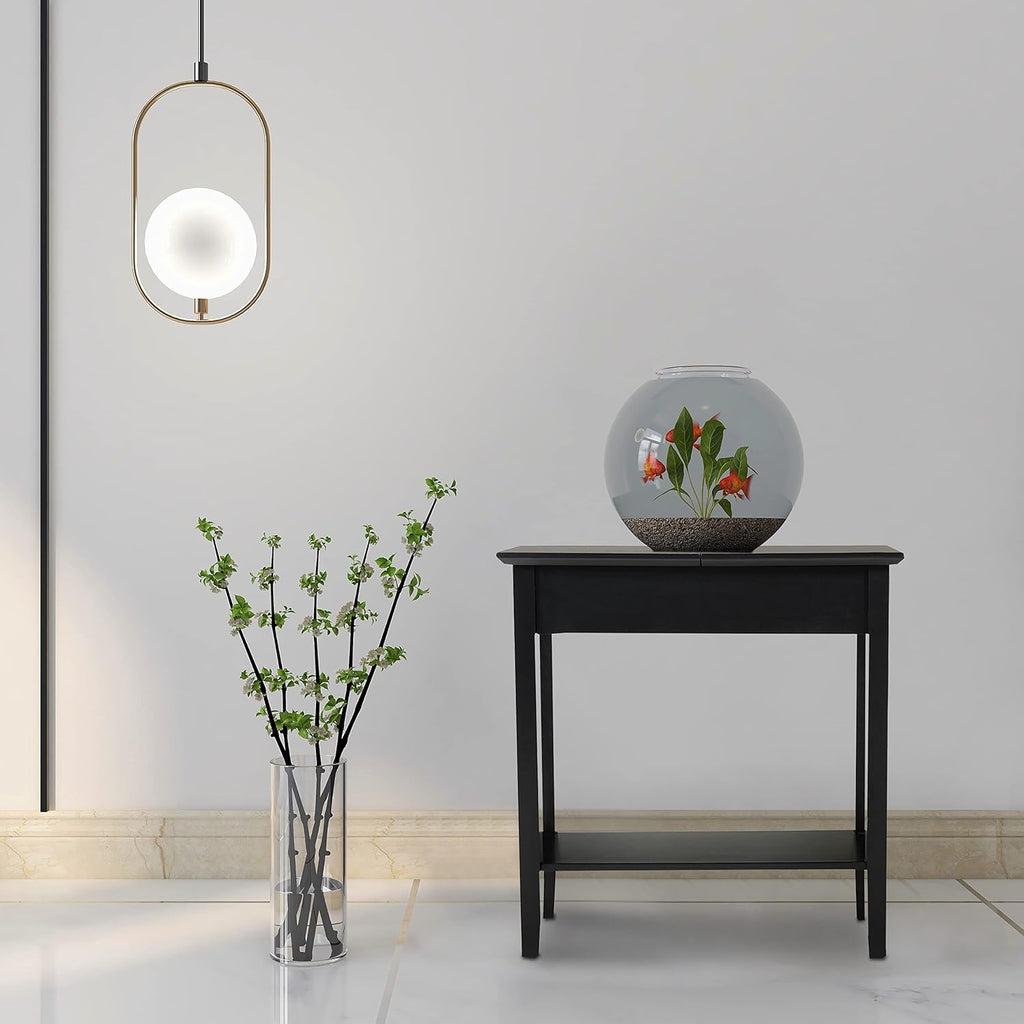 Flip Top End Table Wooden Sofa Side Table with Storage and Shelf M90942