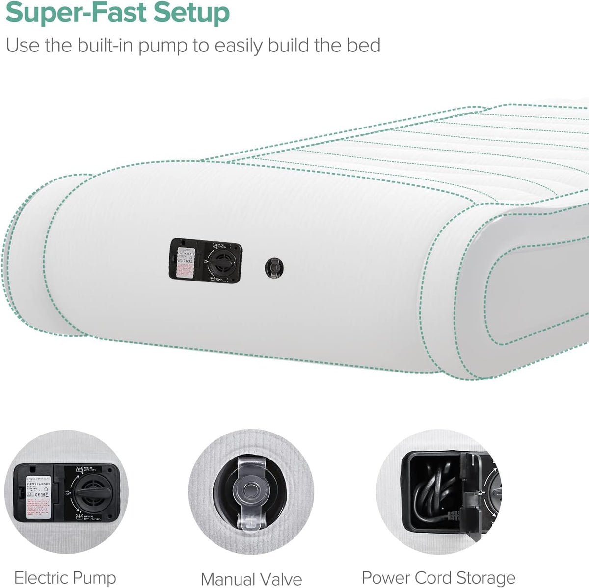 Full Luxury Queen Air Mattress with Built in Pump C4820