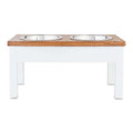 White Wood Elevated Double Diner Dog Feeder X2936