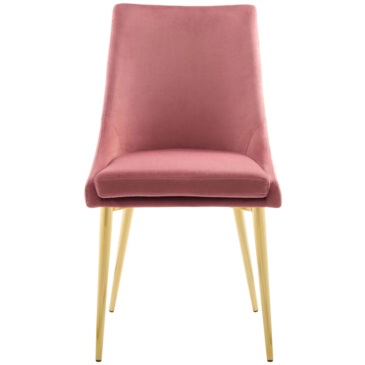 Pink Velvet Fabric Metal Steel Dining Chair X123187