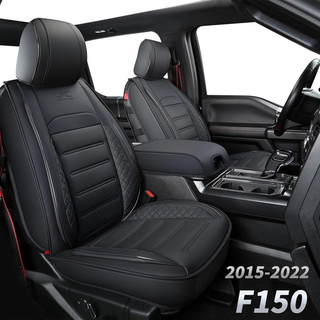 Black Faux Leather Seat Covers Full Set T5701