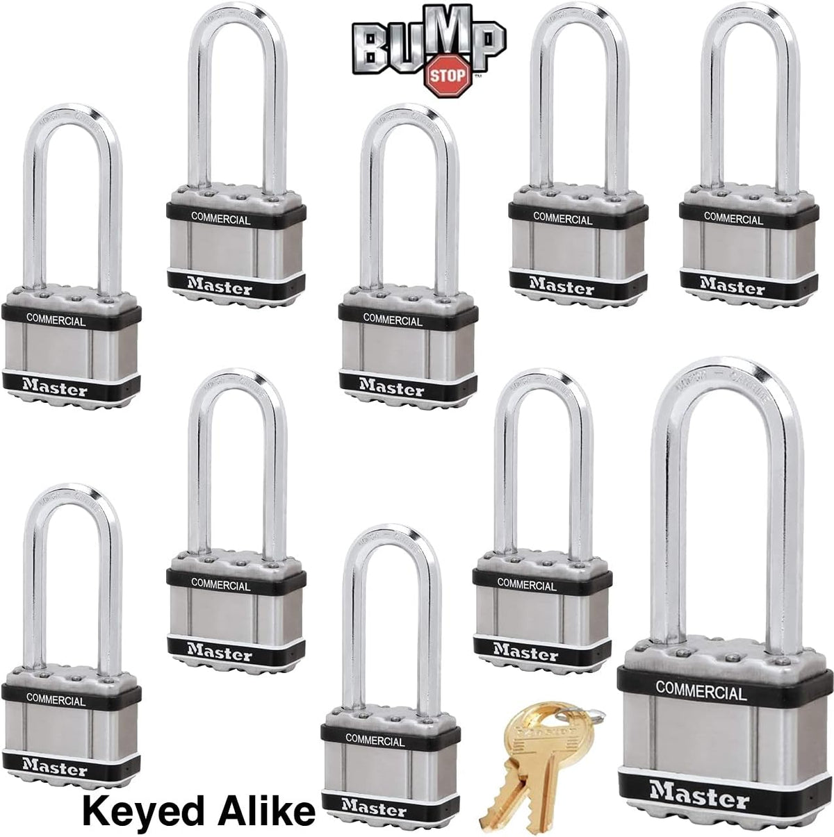 Master Lock Magnum Padlock, 8 Keyed Alike Locks R4903