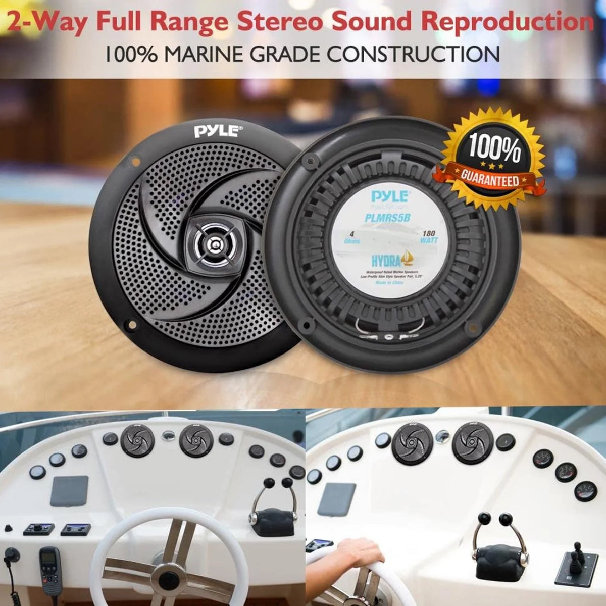 5.25-In Waterproof Low Profile Marine Speakers K157