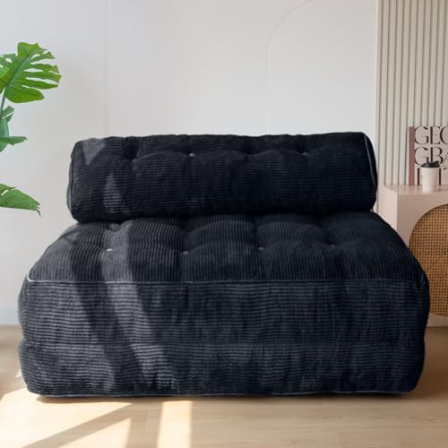 Folding Sofa Bed Convertible Sleeper Chair with Pillow Dark Grey E991385