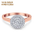 14K Rose Gold Diamond Engagement Ring Size 5 A7002