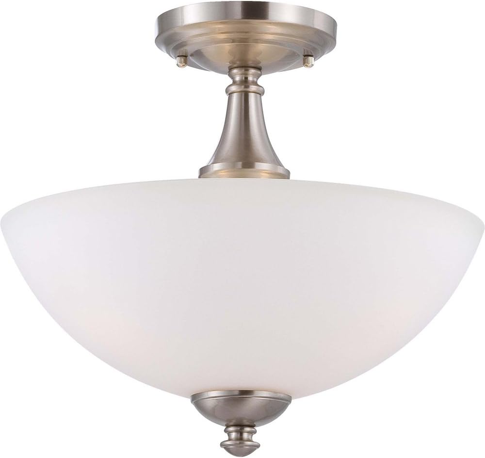 Three Light Vanity Frosted Glass Brushed Nickel Fixture R304
