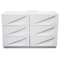 Off White 6 Drawer Poplar Wood Dresser K7802