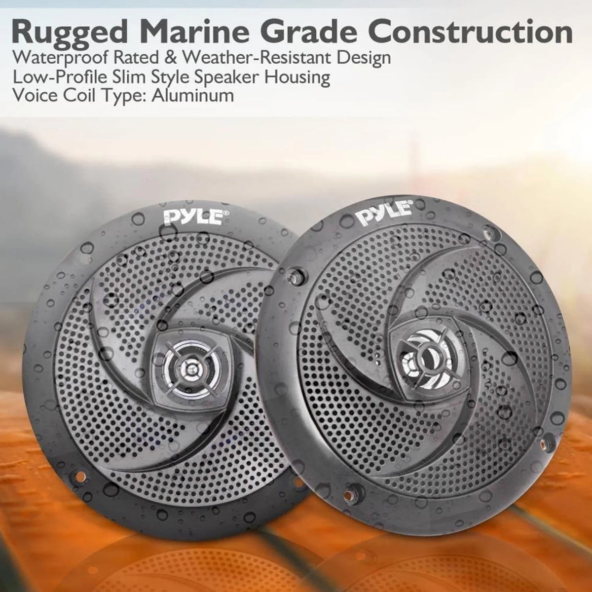 5.25-In Waterproof Low Profile Marine Speakers K157