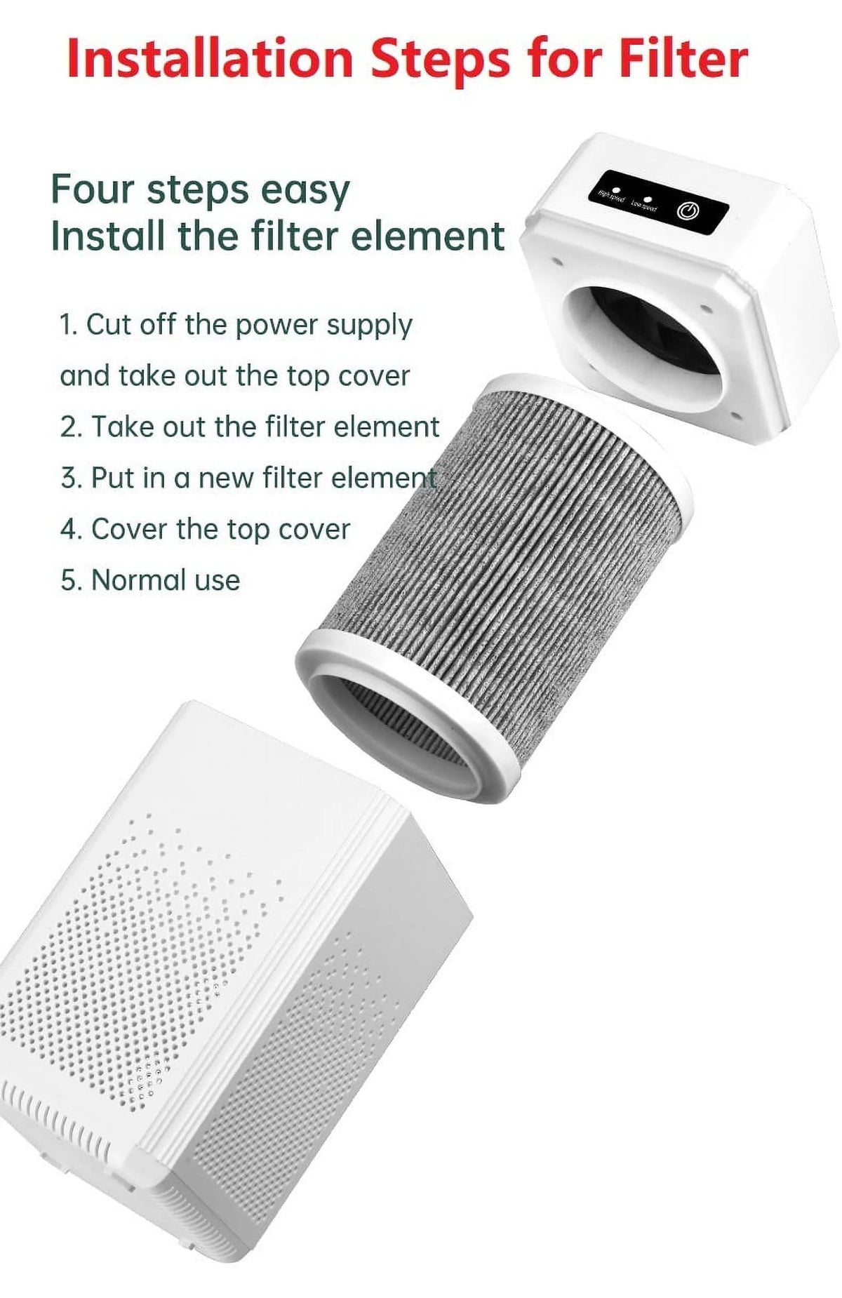 White Air Purifier for Large Room N73117