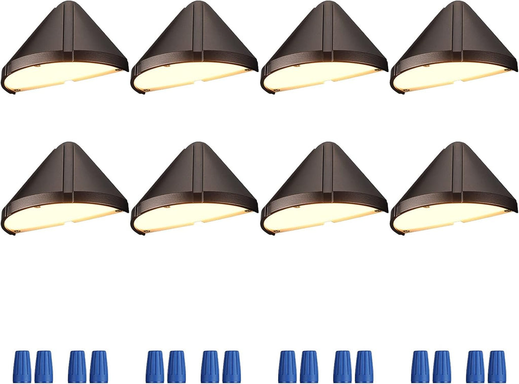 8-Pack 5W Low Voltage Deck Lights, Aluminum Housing, IP65 Waterproof U4105