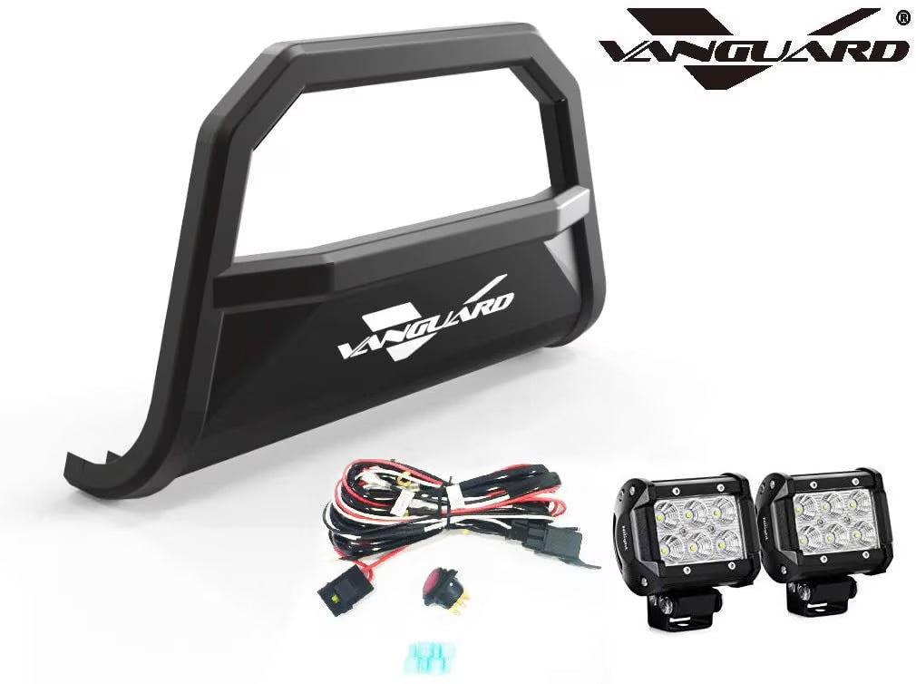 Black Powdercoat Bull Bar with 2.5in Cube LED Kit H4894