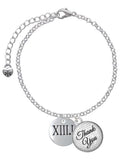 Silvertone Half Marathon Roman Numeral Charm Bracelet, 6"+2" L250880