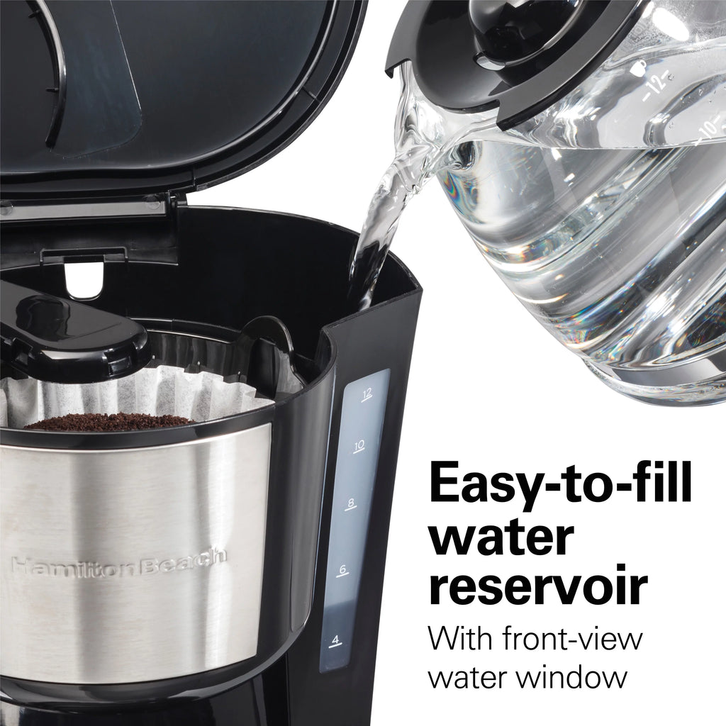 Programmable Coffee Maker, 12 Cups, Stainless Steel H2816