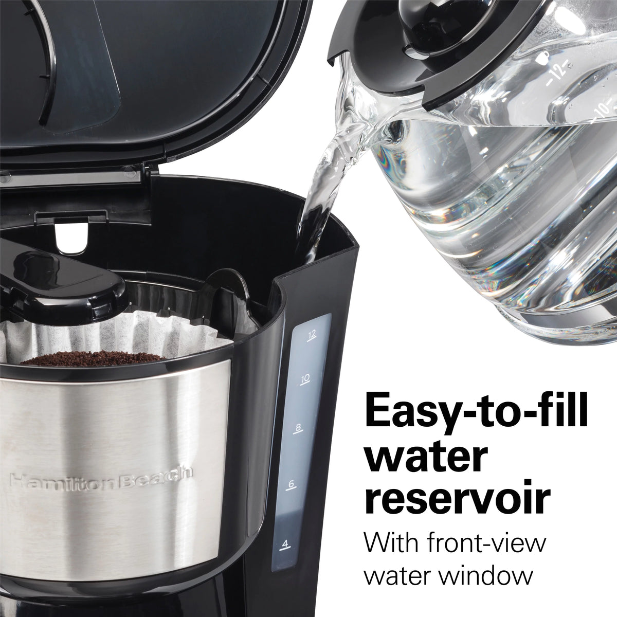Programmable Coffee Maker, 12 Cups, Stainless Steel H2816