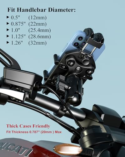 Motorcycle Phone Holder with Vibration Dampener Handlebar Mount U141481
