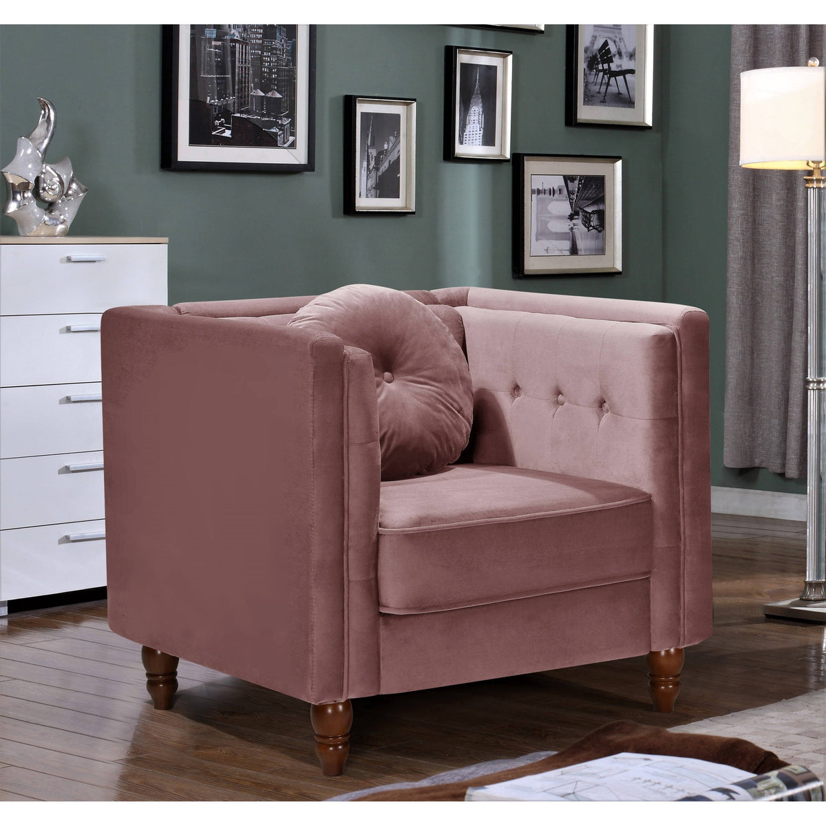 Grey Chesterfield Chair Y97068