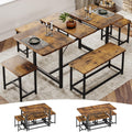 63" Extendable Dining Table Set with Stools I74885