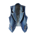 Washed Blue Denim Vest Waistcoat Jacket C969495