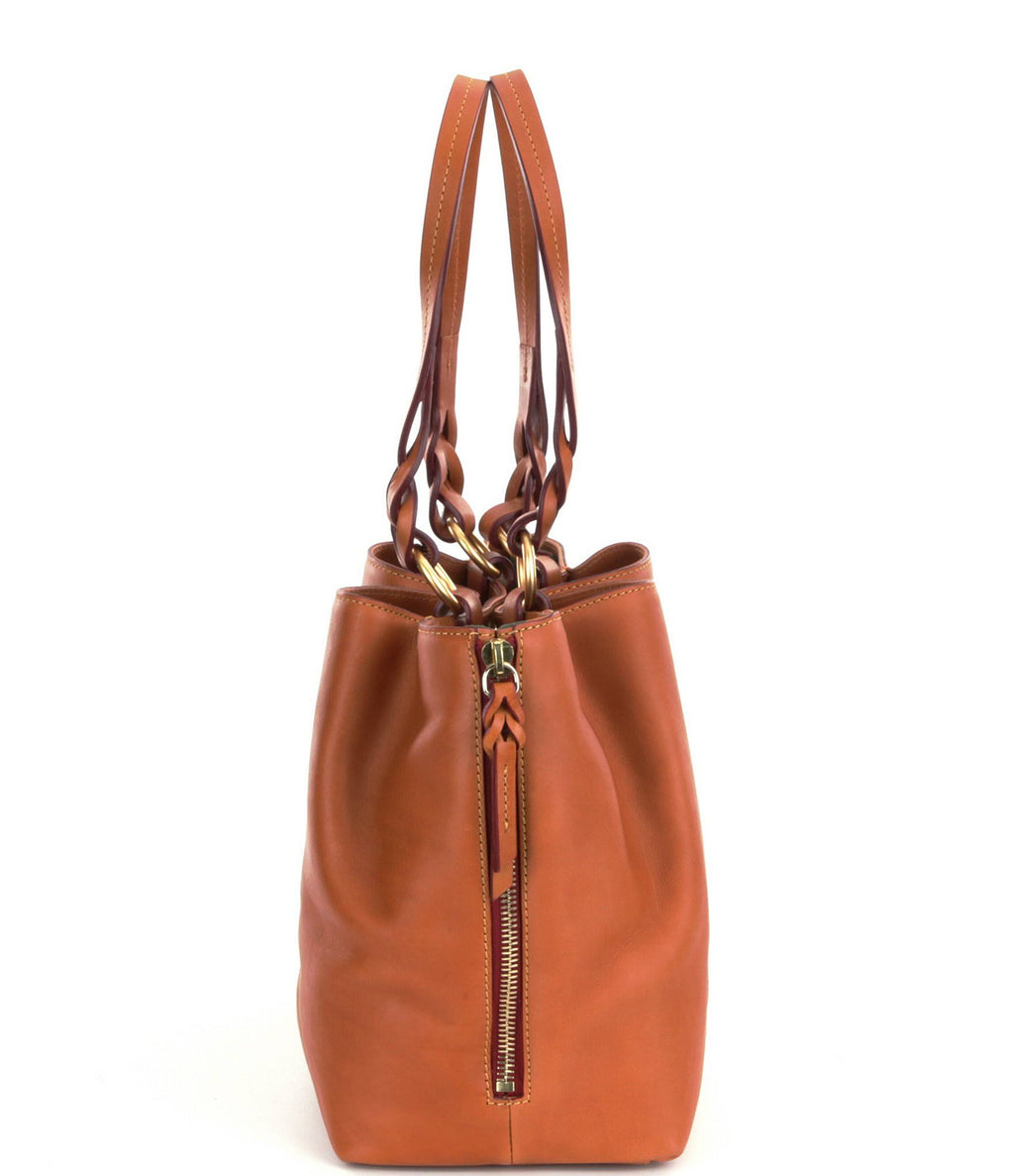 Large Zip Florentine Leather Black Bag V107577