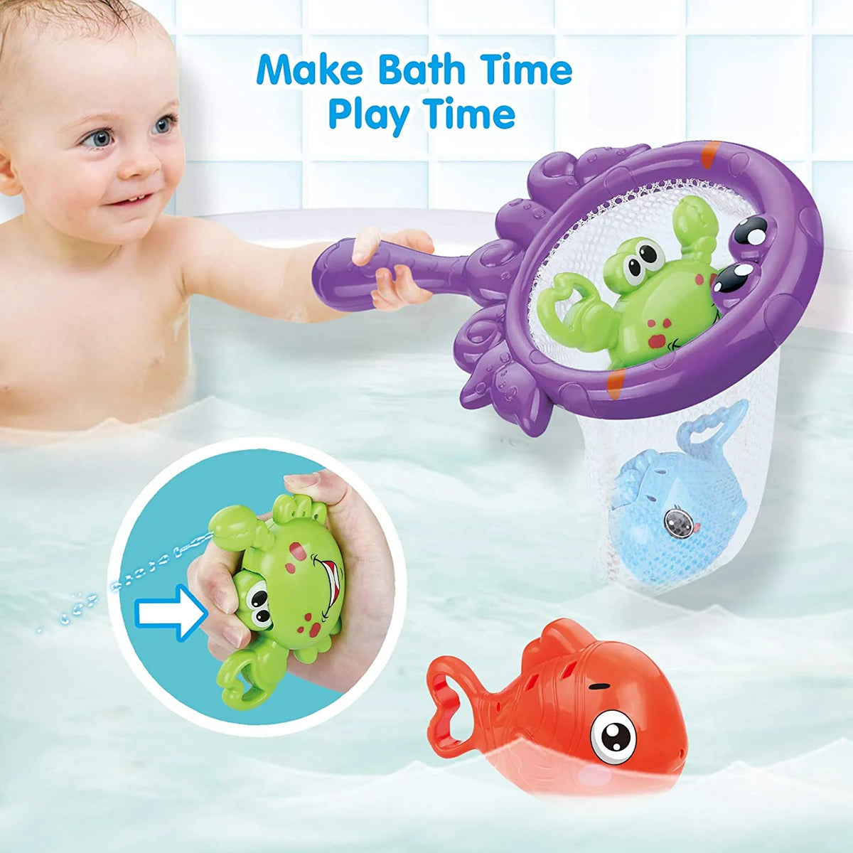 Mold Free Fishing Games Swimming Whales Water Table Pool Bath Toy for Toddlers N807619
