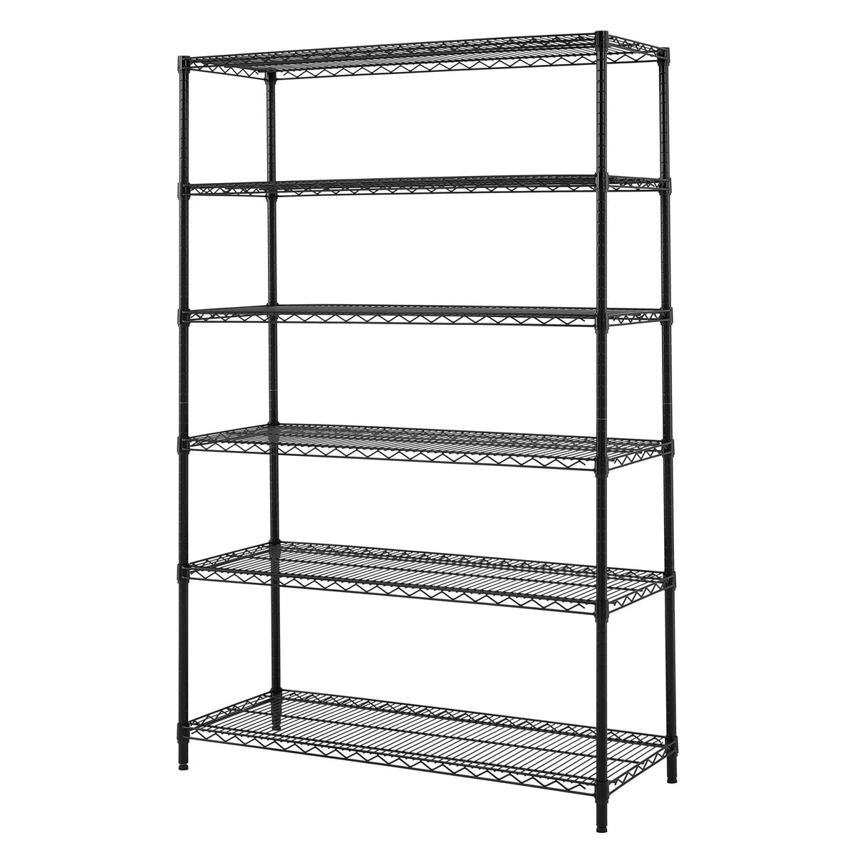 Steel 6-Tier Storage Shelf Unit Black Z604778
