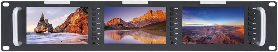 Triple 5 Inch 2RU Rack Mount Monitor LCD 800x400 3G SDI HDMI AV Input and Output K717