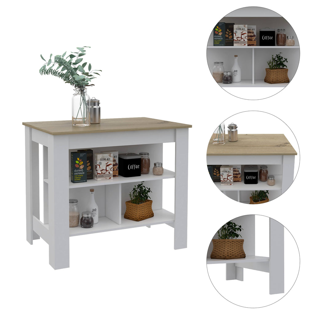 White Light-Oak Kitchen Island Q199163