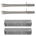 2-Pack Stainless Steel BBQ Gas Grill Tube Burner & Heat Shield Plate Replacement Parts S89705